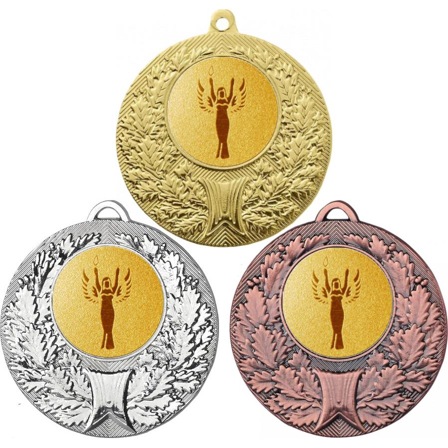 Комплект медалей №90-192 (Оскар / Ника, диаметр 50 мм (Три медали плюс три жетона для вклейки) Место для вставок: обратная сторона диаметр 45 мм)