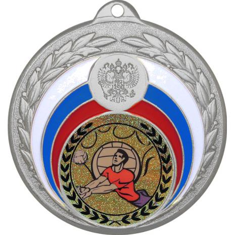 Медаль №92-196 (Волейбол, диаметр 50 мм (Медаль цвет серебро плюс жетон для вклейки) Место для вставок: обратная сторона диаметр 45 мм)
