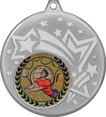 Медаль №92-27 (Волейбол, диаметр 45 мм (Медаль цвет серебро плюс жетон для вклейки) Место для вставок: обратная сторона диаметр 39 мм)
