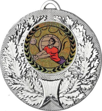 Медаль №92-192 (Волейбол, диаметр 50 мм (Медаль цвет серебро плюс жетон для вклейки) Место для вставок: обратная сторона диаметр 45 мм)
