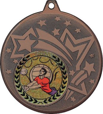 Медаль №92-27 (Волейбол, диаметр 45 мм (Медаль цвет бронза плюс жетон для вклейки) Место для вставок: обратная сторона диаметр 39 мм)
