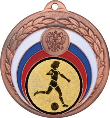 Медаль №950-196 (Футбол, диаметр 50 мм (Медаль цвет бронза плюс жетон для вклейки) Место для вставок: обратная сторона диаметр 45 мм)