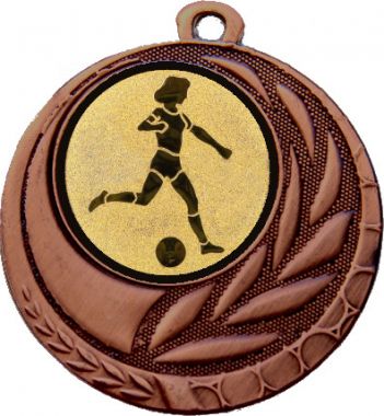 Медаль №950-1274 (Футбол, диаметр 45 мм (Медаль цвет бронза плюс жетон для вклейки) Место для вставок: обратная сторона диаметр 40 мм)