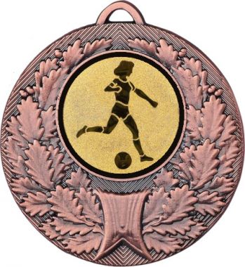 Медаль №950-192 (Футбол, диаметр 50 мм (Медаль цвет бронза плюс жетон для вклейки) Место для вставок: обратная сторона диаметр 45 мм)