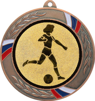 Медаль №950-1285 (Футбол, диаметр 70 мм (Медаль цвет бронза плюс жетон для вклейки) Место для вставок: обратная сторона диаметр 60 мм)