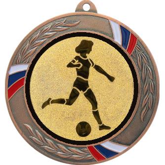 Медаль №950-1285 (Футбол, диаметр 70 мм (Медаль цвет бронза плюс жетон для вклейки) Место для вставок: обратная сторона диаметр 60 мм)