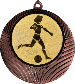 Медаль №950-8 (Футбол, диаметр 70 мм (Медаль цвет бронза плюс жетон для вклейки) Место для вставок: обратная сторона диаметр 64 мм)