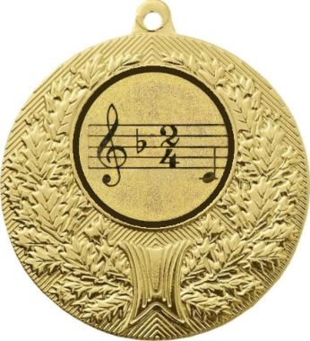 Медаль №955-192 (Музыка, диаметр 50 мм (Медаль цвет золото плюс жетон для вклейки) Место для вставок: обратная сторона диаметр 45 мм)