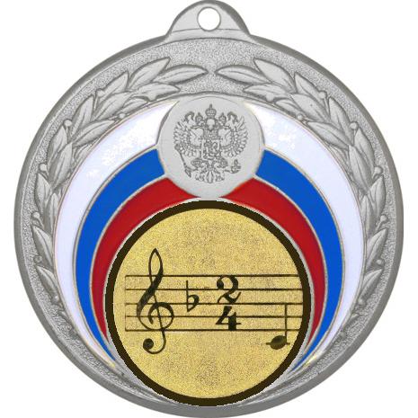 Медаль №955-196 (Музыка, диаметр 50 мм (Медаль цвет серебро плюс жетон для вклейки) Место для вставок: обратная сторона диаметр 45 мм)