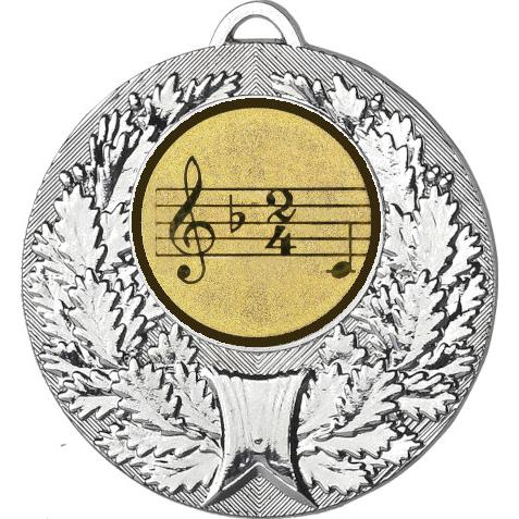 Медаль №955-192 (Музыка, диаметр 50 мм (Медаль цвет серебро плюс жетон для вклейки) Место для вставок: обратная сторона диаметр 45 мм)