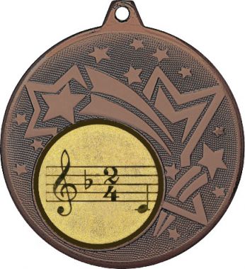 Медаль №955-1274 (Музыка, диаметр 45 мм (Медаль цвет бронза плюс жетон для вклейки) Место для вставок: обратная сторона диаметр 40 мм)
