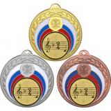 Комплект медалей №955-196 (Музыка, диаметр 50 мм (Три медали плюс три жетона для вклейки) Место для вставок: обратная сторона диаметр 45 мм)