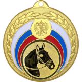 Медаль №956-196 (Конный спорт, диаметр 50 мм (Медаль цвет золото плюс жетон для вклейки) Место для вставок: обратная сторона диаметр 45 мм)
