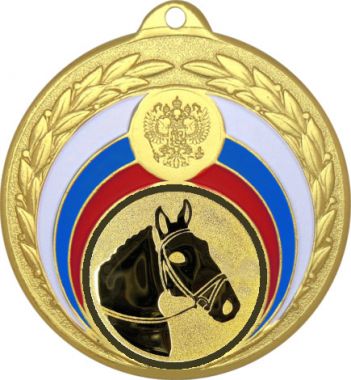 Медаль №956-196 (Конный спорт, диаметр 50 мм (Медаль цвет золото плюс жетон для вклейки) Место для вставок: обратная сторона диаметр 45 мм)