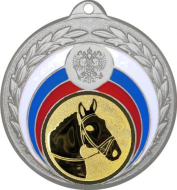 Медаль №956-196 (Конный спорт, диаметр 50 мм (Медаль цвет серебро плюс жетон для вклейки) Место для вставок: обратная сторона диаметр 45 мм)