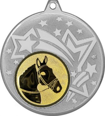 Медаль №956-1274 (Конный спорт, диаметр 45 мм (Медаль цвет серебро плюс жетон для вклейки) Место для вставок: обратная сторона диаметр 40 мм)