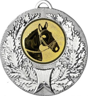 Медаль №956-192 (Конный спорт, диаметр 50 мм (Медаль цвет серебро плюс жетон для вклейки) Место для вставок: обратная сторона диаметр 45 мм)