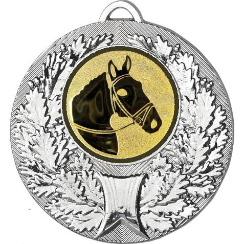 Медаль №956-192 (Конный спорт, диаметр 50 мм (Медаль цвет серебро плюс жетон для вклейки) Место для вставок: обратная сторона диаметр 45 мм)