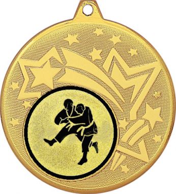 Медаль №957-27 (Борьба, диаметр 45 мм (Медаль цвет золото плюс жетон для вклейки) Место для вставок: обратная сторона диаметр 39 мм)