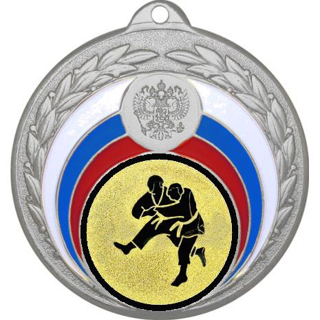 Медаль №957-196 (Борьба, диаметр 50 мм (Медаль цвет серебро плюс жетон для вклейки) Место для вставок: обратная сторона диаметр 45 мм)