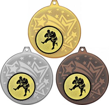 Комплект медалей №957-1274 (Борьба, диаметр 45 мм (Три медали плюс три жетона для вклейки) Место для вставок: обратная сторона диаметр 40 мм)