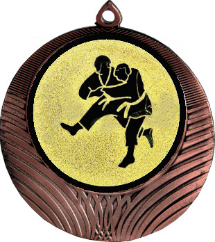 Медаль №957-8 (Борьба, диаметр 70 мм (Медаль цвет бронза плюс жетон для вклейки) Место для вставок: обратная сторона диаметр 64 мм)