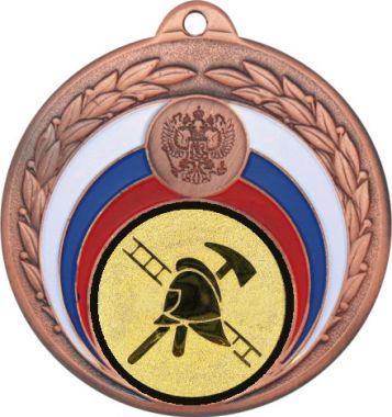 Медаль №964-196 (Пожарный, диаметр 50 мм (Медаль цвет бронза плюс жетон для вклейки) Место для вставок: обратная сторона диаметр 45 мм)