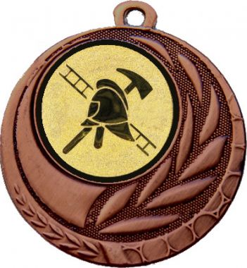 Медаль №964-1274 (Пожарный, диаметр 45 мм (Медаль цвет бронза плюс жетон для вклейки) Место для вставок: обратная сторона диаметр 40 мм)