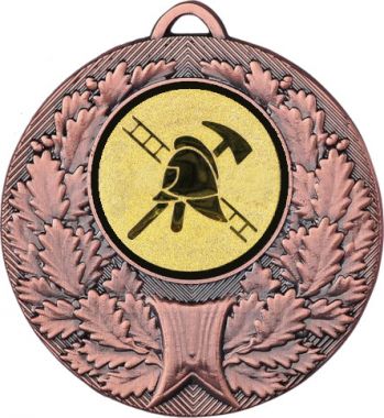 Медаль №964-192 (Пожарный, диаметр 50 мм (Медаль цвет бронза плюс жетон для вклейки) Место для вставок: обратная сторона диаметр 45 мм)