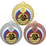 Комплект медалей №966-196 (Волейбол, диаметр 50 мм (Три медали плюс три жетона для вклейки) Место для вставок: обратная сторона диаметр 45 мм)