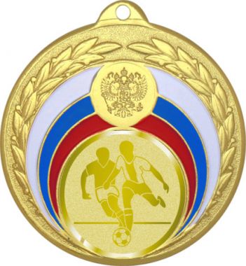 Медаль №970-196 (Футбол, диаметр 50 мм (Медаль цвет золото плюс жетон для вклейки) Место для вставок: обратная сторона диаметр 45 мм)