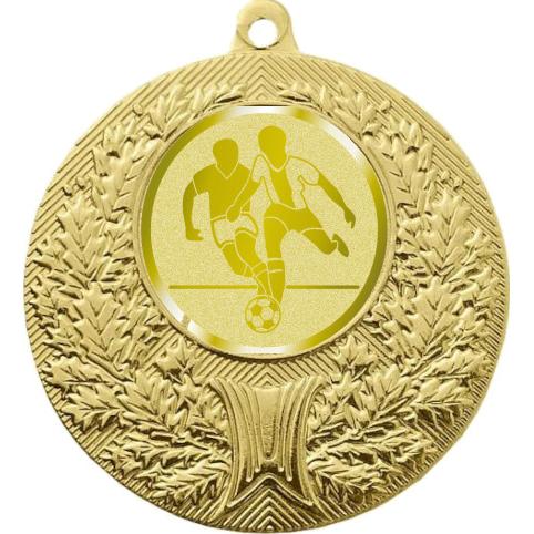 Медаль №970-192 (Футбол, диаметр 50 мм (Медаль цвет золото плюс жетон для вклейки) Место для вставок: обратная сторона диаметр 45 мм)