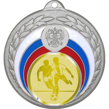 Медаль №970-196 (Футбол, диаметр 50 мм (Медаль цвет серебро плюс жетон для вклейки) Место для вставок: обратная сторона диаметр 45 мм)
