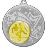 Медаль №970-27 (Футбол, диаметр 45 мм (Медаль цвет серебро плюс жетон для вклейки) Место для вставок: обратная сторона диаметр 39 мм)