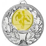 Медаль №970-192 (Футбол, диаметр 50 мм (Медаль цвет серебро плюс жетон для вклейки) Место для вставок: обратная сторона диаметр 45 мм)
