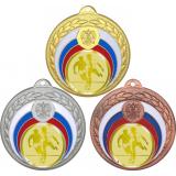 Комплект медалей №970-196 (Футбол, диаметр 50 мм (Три медали плюс три жетона для вклейки) Место для вставок: обратная сторона диаметр 45 мм)