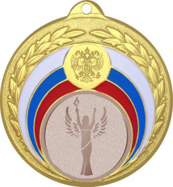 Медаль №975-196 (Оскар / Ника, диаметр 50 мм (Медаль цвет золото плюс жетон для вклейки) Место для вставок: обратная сторона диаметр 45 мм)