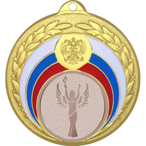 Медаль №975-196 (Ника, диаметр 50 мм (Медаль цвет золото плюс жетон для вклейки) Место для вставок: обратная сторона диаметр 45 мм)