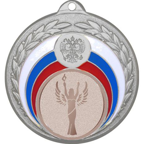 Медаль №975-196 (Ника, диаметр 50 мм (Медаль цвет серебро плюс жетон для вклейки) Место для вставок: обратная сторона диаметр 45 мм)