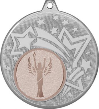 Медаль №975-27 (Оскар / Ника, диаметр 45 мм (Медаль цвет серебро плюс жетон для вклейки) Место для вставок: обратная сторона диаметр 39 мм)