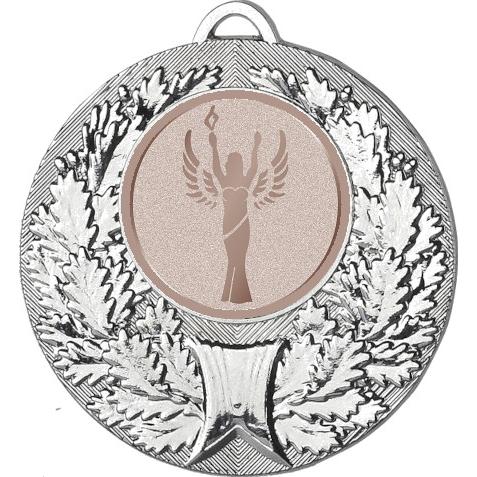 Медаль №975-192 (Ника, диаметр 50 мм (Медаль цвет серебро плюс жетон для вклейки) Место для вставок: обратная сторона диаметр 45 мм)