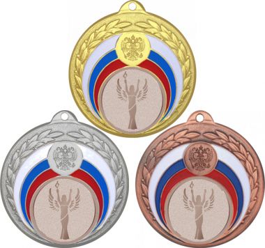 Комплект медалей №975-196 (Оскар / Ника, диаметр 50 мм (Три медали плюс три жетона для вклейки) Место для вставок: обратная сторона диаметр 45 мм)