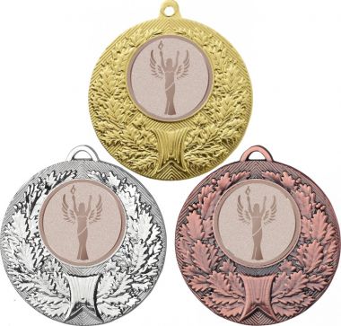 Комплект медалей №975-192 (Оскар / Ника, диаметр 50 мм (Три медали плюс три жетона для вклейки) Место для вставок: обратная сторона диаметр 45 мм)