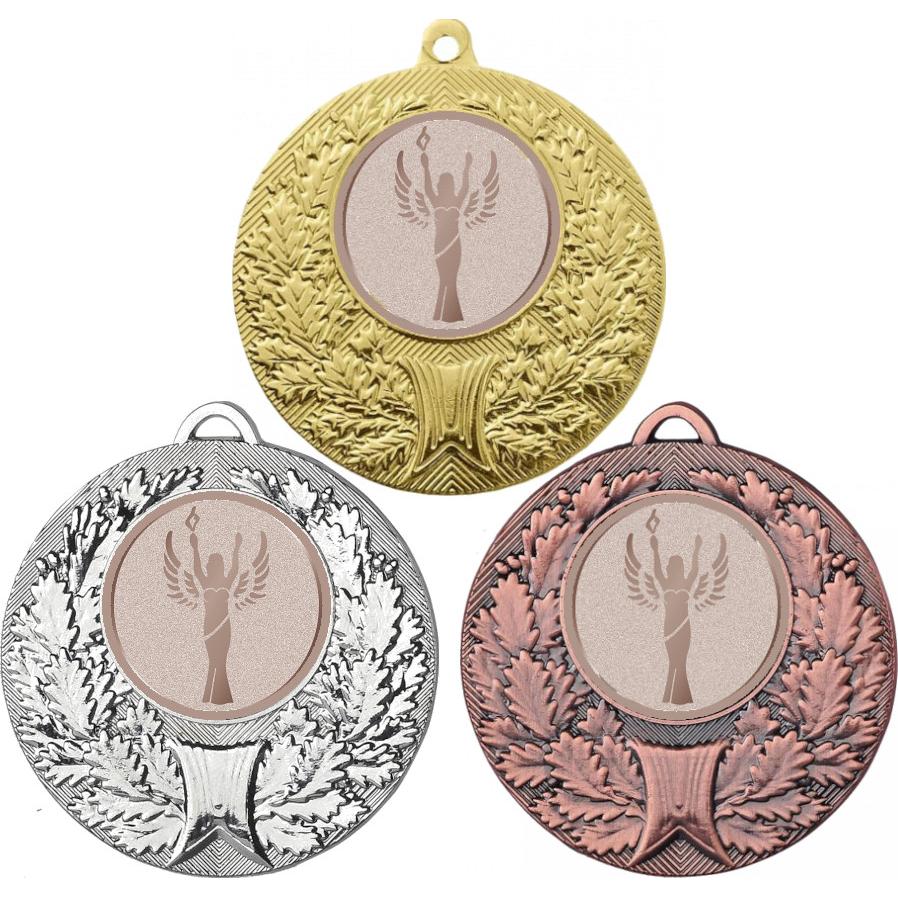 Комплект медалей №975-192 (Ника, диаметр 50 мм (Три медали плюс три жетона для вклейки) Место для вставок: обратная сторона диаметр 45 мм)