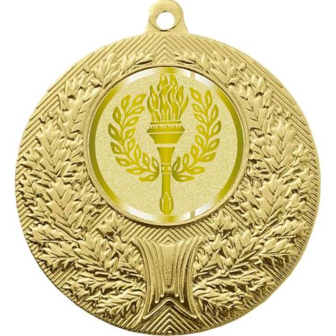 Медаль №977-192 (с Олимпийским факелом, диаметр 50 мм (Медаль цвет золото плюс жетон для вклейки) Место для вставок: обратная сторона диаметр 45 мм)