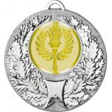 Медаль №977-192 (Факел, олимпиада, диаметр 50 мм (Медаль цвет серебро плюс жетон для вклейки) Место для вставок: обратная сторона диаметр 45 мм)