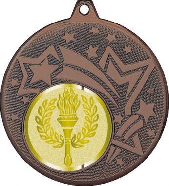 Медаль №977-27 (Факел, олимпиада, диаметр 45 мм (Медаль цвет бронза плюс жетон для вклейки) Место для вставок: обратная сторона диаметр 39 мм)