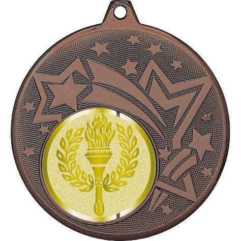 Медаль №977-1274 (с Олимпийским факелом, диаметр 45 мм (Медаль цвет бронза плюс жетон для вклейки) Место для вставок: обратная сторона диаметр 40 мм)