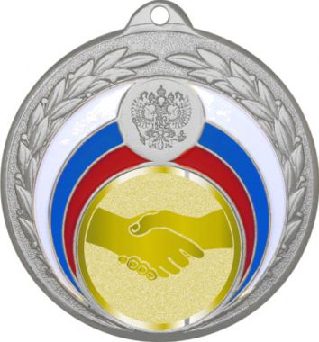 Медаль №979-196 (Товарищеская встреча, диаметр 50 мм (Медаль цвет серебро плюс жетон для вклейки) Место для вставок: обратная сторона диаметр 45 мм)