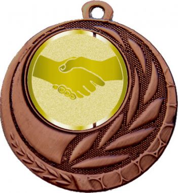 Медаль №979-1274 (Товарищеская встреча, диаметр 45 мм (Медаль цвет бронза плюс жетон для вклейки) Место для вставок: обратная сторона диаметр 40 мм)